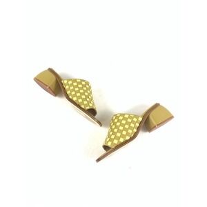 Paloma Wool Chess Slide Mules Sandals Block Heel Square Toe Women Sz 38 7.5